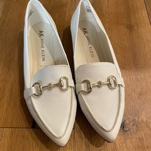 White Anne Klein loafers